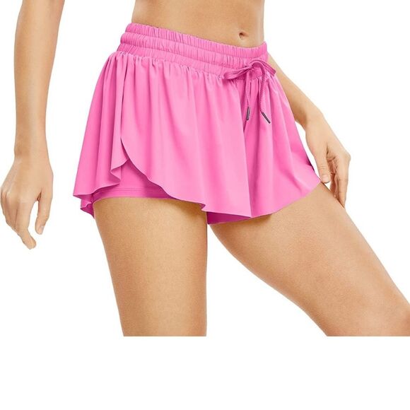 Flowy Athletic Shorts for Gym Yoga Workout Running Biker Spandex Tennis Skirt - Picture 3 of 7